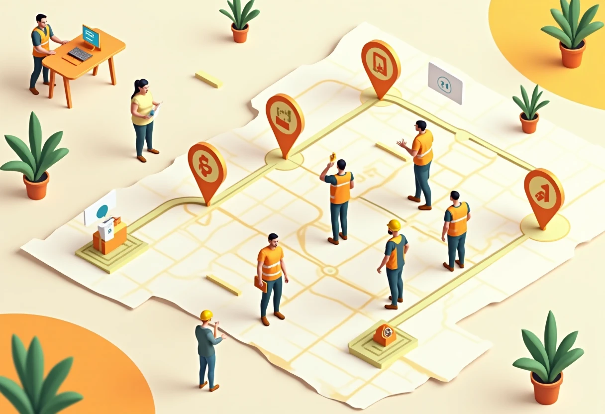 Diverse construction roles map