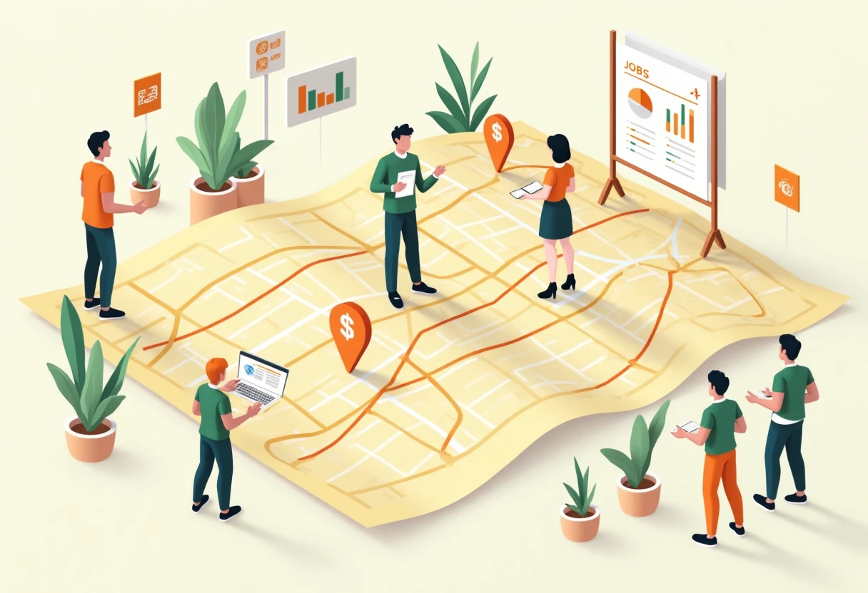 Mapa de oportunidades de emprego na construção