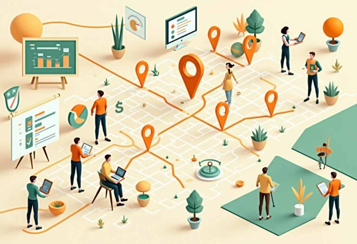Illustration de navigation sur le marché du travail